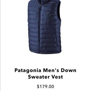 NWT! XL Patagonia Down Sweater Vest